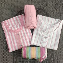 Striped Kurta, Trouser/Pant & Dupatta Set-image-29