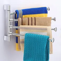 Stainless Steel 4 Bar Swing Hanger Towel Rack for Bathroom Towel Holder Stand 15 inch 1 Bar Towel Rod-image-44