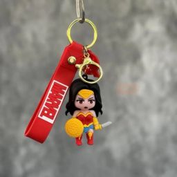 Wonder Woman Keychain with Red Strap, (Begs, Car, Bike, Multicolour) Key Chain-image-62
