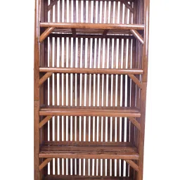 evra Wood, Bamboo,Cane Book shelf chappal stand,Bookshelf for office,multipurpose use Bamboo Semi-Open Book Shelf image 2
