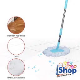 Mop-Rod Stick, Mop Head Mop Wet & Dry Mop (Blue) Wet & Dry Mop-image-6