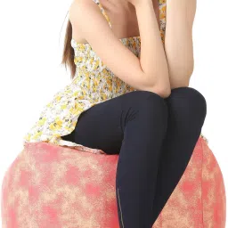 Large Square Cotton Canvas Abstract Printed Ottoman Bean Bag Footstool With Bean Filling-picture-14