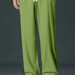Men Relaxed Light Green Lycra Blend Trousers-image-9