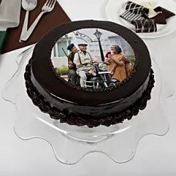 Yummy Chocolate Photo Cake For Dad Half Kg-40