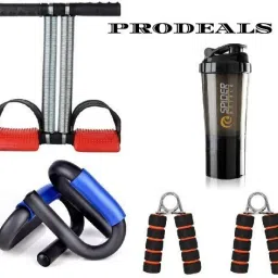 DOUBLE SPRING TUMMY TRIMMER WITH SHAKER WITH PUSH UP BAR AND FOAM HAND GRIP Fitness Accessory Kit Kit-picture-17