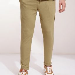 Popcorn Structured Men Solid White Track Pants-image-73