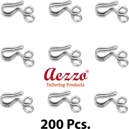 200 Pcs. Silver Blouse Hooks Stainless Steel Premium Quality for Ladies Blouses, Dresses, Chudidars, Children’s Dresses, Frocks, Gowns, etc. for Tailoring and Embroidery. Hook Eye (Pack of 200 Pcs.) Hook Eye-picture-12