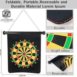 trex sports Double Sided Magnetic Dart Board Game with 4 Magnetic Darts 38 cm Dart Board image 2