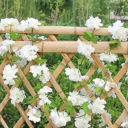 well art gallery Artificial Cherry Blossom Vine Wedding Decor Party Valentine (7.5 Ft) (White) White Cherry Artificial Flower-picture-14