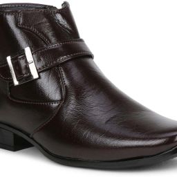 Royal Look Shoes for Men/Casual Shoes for Men/Latest Patent Leather Zip/Chain Boots For Men-image-3
