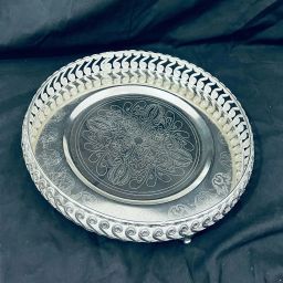 German Silver Tray Gift for Diwali, Anniversary, Birthday (8 inch) Round Tray-picture-19