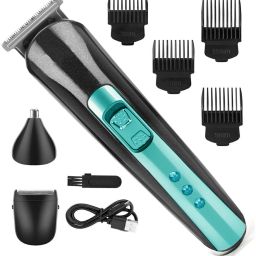 DFRU New 3 IN 1 Beard Razor Nose Hair Trimmer Rechargeable Clipper Grooming Kit 60 minRuntime 4 Length Settings-27