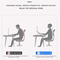 FABFIZA Laptop Stand/Laptop Holder Riser/Computer Tablet Stand 6 Angles Adjustable Aluminium Desk Stand Laptop Stand with Adjustable Height Compatible with Universal Laptops image 4