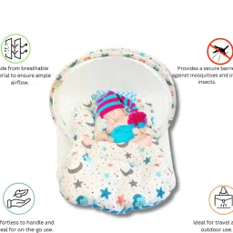 fenzi kids Nylon Infants Washable Polyester Foldable zipper opening Baby Bed Mosquito net upto 18 monthS Mosquito Net image 5