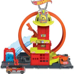 City Super Loop Fire Station Playset, Track Set-18
