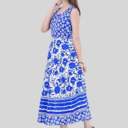 Printed Pure Cotton Stitched Flared/A-line Gown-image-31