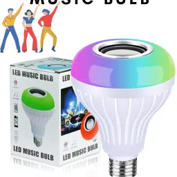 ATSolutions Dj Bulb Multi Use Bluetooth Speaker,Led Bulb & Music Light|Multipl B22 LED White + RGB Light Ball Bulb Colorful Lamp with Remote Control for Home, Bedroom, Party Decoration and All. Smart Bulb-28