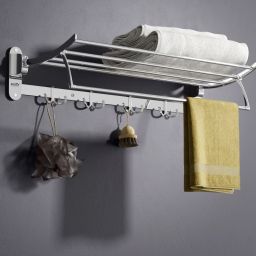 Stainless Steel Folding Towel Rack for Bathroom/Towel Stand/Towel Hanger Stainless Steel Toilet Paper Holder-image-34