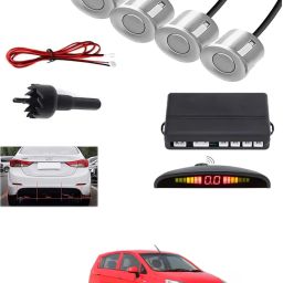 4Silver Parking Sensor With LED Display Increased Safety For Car-234 Universal 4 Silver Reverse Parking Sensor With LED Display For Cars-234 Parking Sensor-image-52