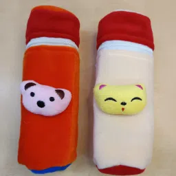 Broad Neck Zipper Soft Plush Stretchable Baby Feeding Bottle Cover Milk Feeder-image-101