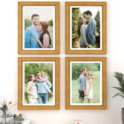 art street Gold Synthetic Wood Golden Premium Quality, Set Of 4 Collage Photo Frames-picture-37