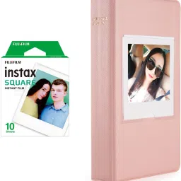 FUJIFILM square 10X1 normal Instant Film With 64 sheet Pink Album for square Film Roll-image-96