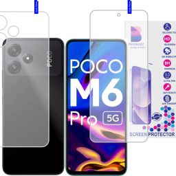 DESIBUZZ Front and Back Tempered Glass for POCO M6 Pro 5G, (Flexible)-image-42