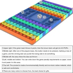 Jumbo Rainbow Pop It Board Game with Dice – Silicone Fun Toy-21