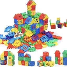 kipa Made in India Multi Colored 72 Pcs + 30 Windows Mega Jumbo Happy Home House Building Block with Attractive Windows and Smooth Rounded Edges Blocks Game Fun image 2