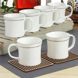 Pack of 6 Bone China Elegant Gold Line Coffee/Tea Cups Perfect for Daily use 120 ml-27