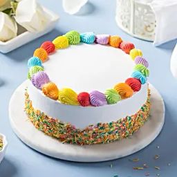 Rainbow Vanilla Cream Cake Half Kg-image-62