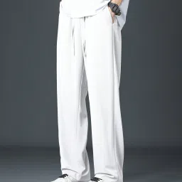 Men Solid White Track Pants-38