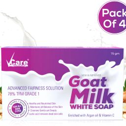 Goat Milk White Soap for Women & Men 75gm (Pack Of 4) Bathing Soap Bar-image-0