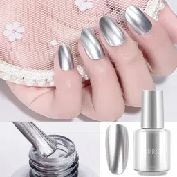 Metallic Effect Nail Art Polish Quick Drying Lasting SILVER-image-19
