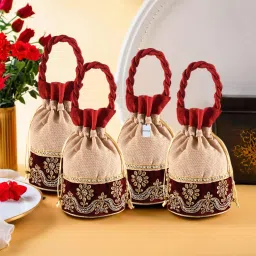 By Kuber Industries Women Yellow, Maroon Potli-image-32