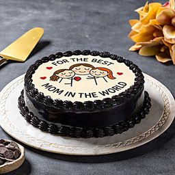 Choco Photo Cream Cake for Mom Half Kg-image-86