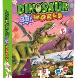 3D Dinosaur World Puzzle for Kids – 112 Pieces with Viewing Glasses-image-43