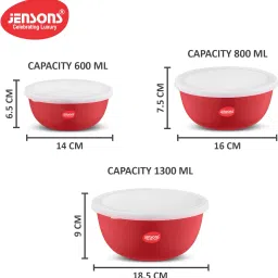 jensons Steel, Plastic Grocery Container- 600 ml, 800 ml, 1300 ml image 3