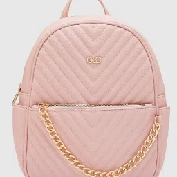 Small 7 L Backpack Women Taupe Textured Smart Casual Backpack-image-64