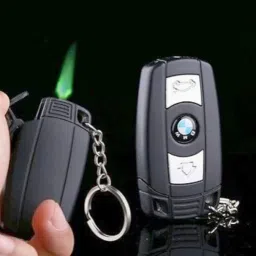 timelf 2in 1 Mini Pocket Size Cigarette Cigar Jet Flame Butane Refillable Lighter with LED Torch and Key Ring Pocket Lighter image 4