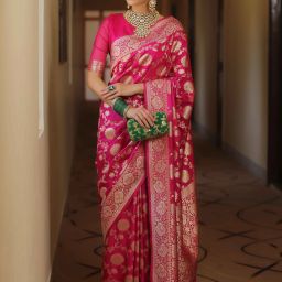 Woven Kanjivaram Pure Silk, Art Silk Saree-image-4