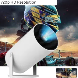 Frony Smart Projector for Home 4K Support Rotabable Design withApp Netflix,YouTubeD228 (4500 lm / 1 Speaker / Wireless / Remote Controller) Portable Projector-0