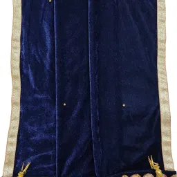 Velvet Embellished Dark Blue Men Dupatta-image-39