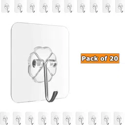 Self Adhesive Wall Hooks, Transparent Kitchen BathBedroom Heavy Duty Sticky Door Hanger-image-8
