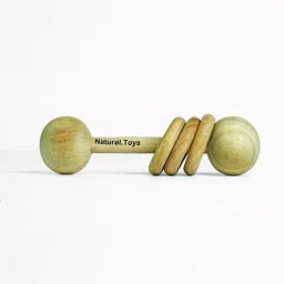 Neem Wood Dumbble Rattler Child Safe Teether Completely Natural Wooden Toy Teether-26