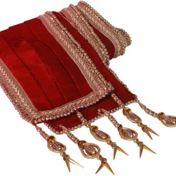 Silk Blend Solid, Striped, Embellished, Self Design Maroon Men Dupatta-picture-7