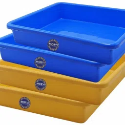 Exel Small Tray, Set of 4, Blue & Yellow Color, Made in India, MRV01833 Tray-image-87