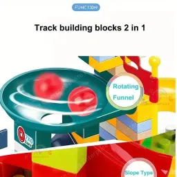 manaki enterprise 88PCS Assembly Block Marble Run Slide Track Building Blocks Funnel DIY Sets image 3
