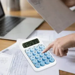 prsvike 98510 Blue Gradient Desktop Calculator With Big Buttons, Aesthetic for Office, Home BasicCalculator image 5