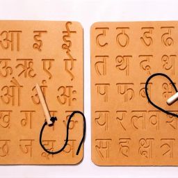 Wooden Hindi Alphabet Letters Writing Practice Tracing Board For Kids Boys & Girls, Hindi Varnamala Writing Board Games For Kids, Educational Learning Toys in Hindi-22